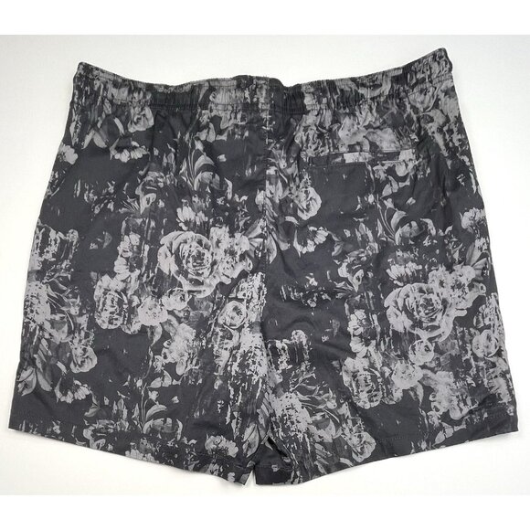 VRST Mens LARGE Monochromatic Floral Grey 7" Easy SHORT Drawstring Waist NWT NEW - Picture 3 of 10